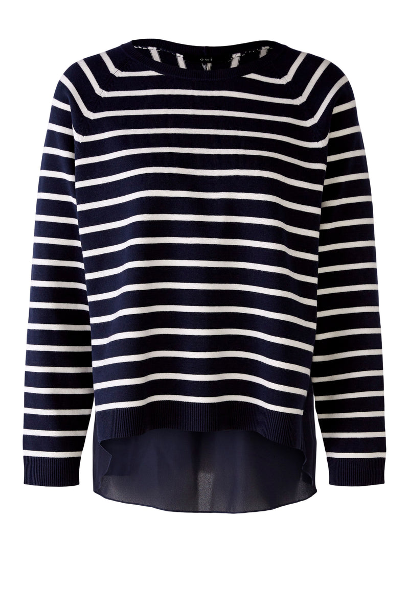 Pull rayures marine -  OUI