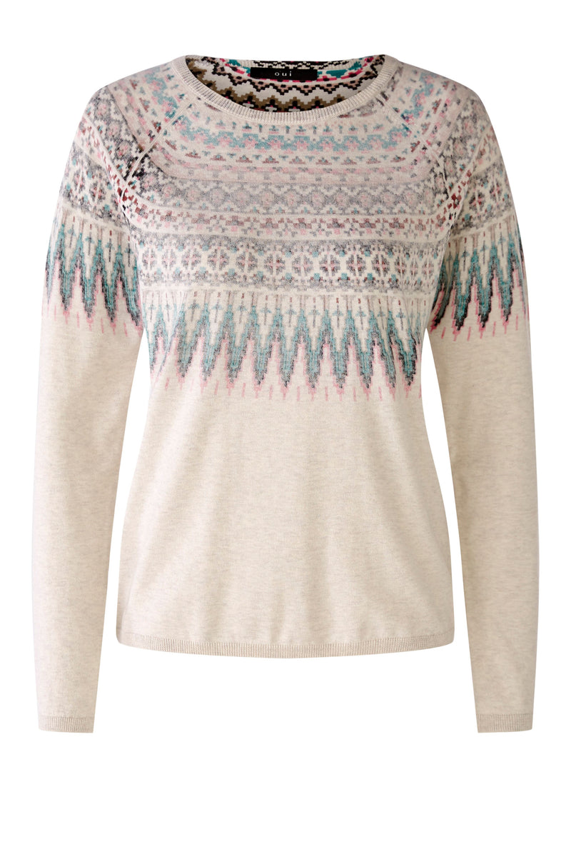 Pull motif jacquard - OUI